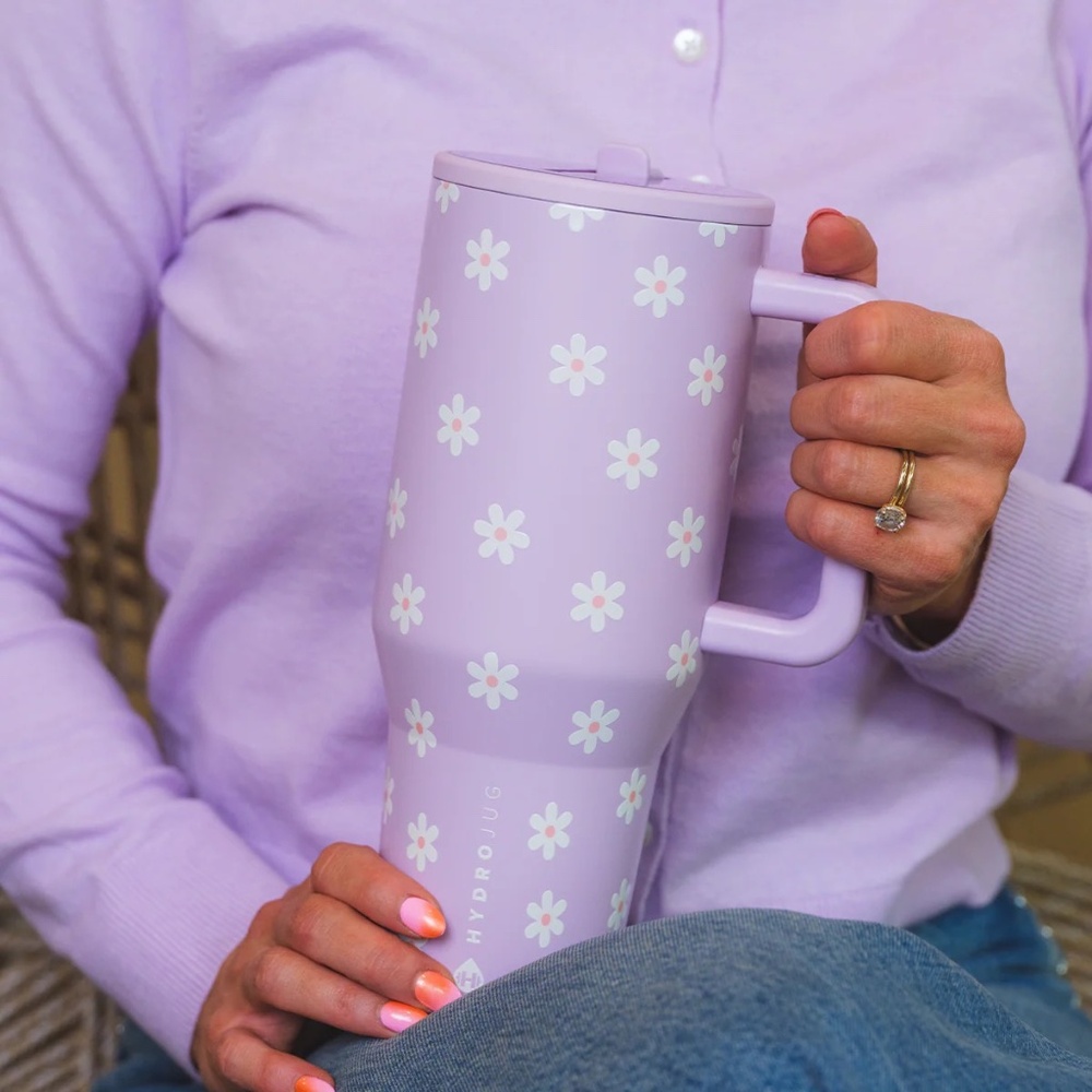 HydroJug x JANE 32 oz. TRAVELER Tumbler Purple Daisy Floral Flowers Authentic
